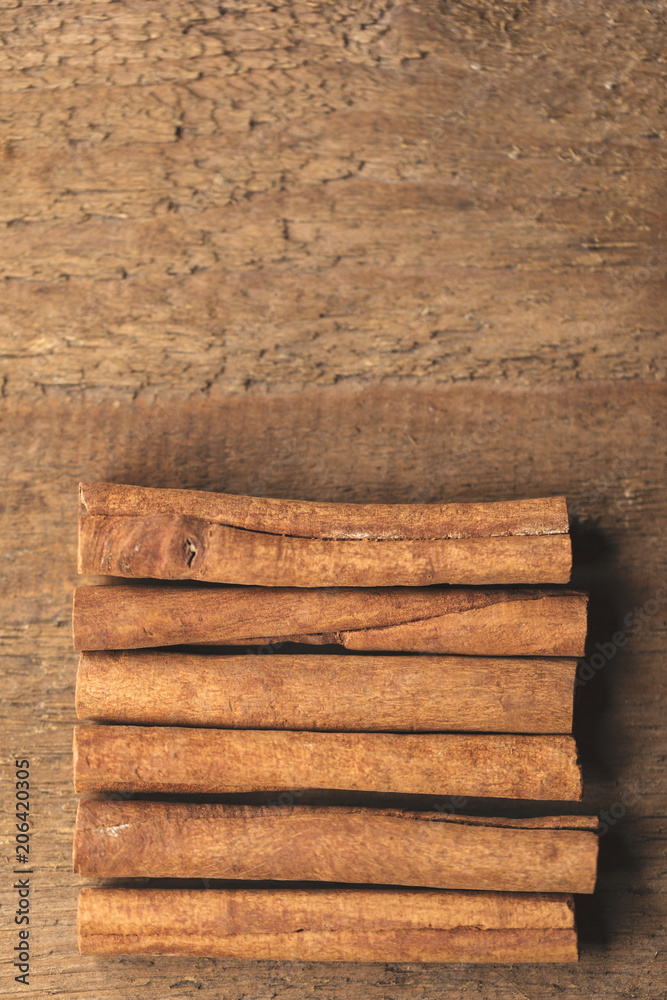 Multiple cinnamon sticks
