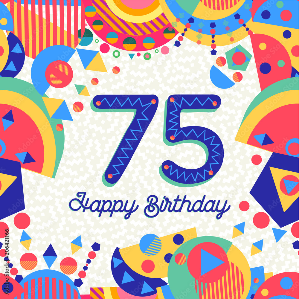 75 seventy five year birthday party greeting card