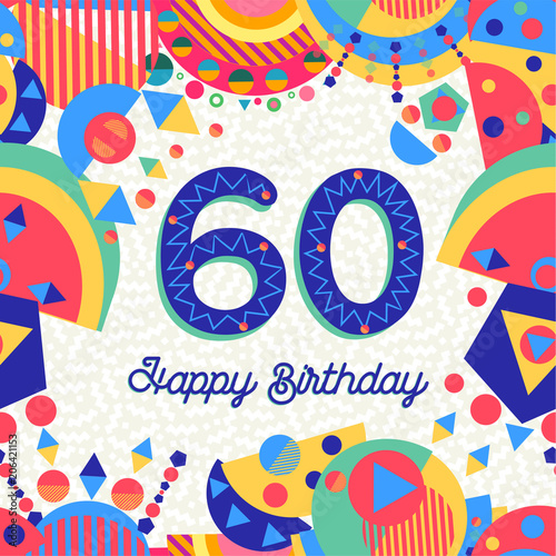 60 sixty year birthday party greeting card