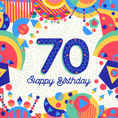 70 seventy year birthday party greeting card