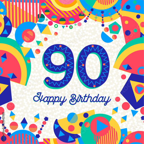90 ninety year birthday party greeting card