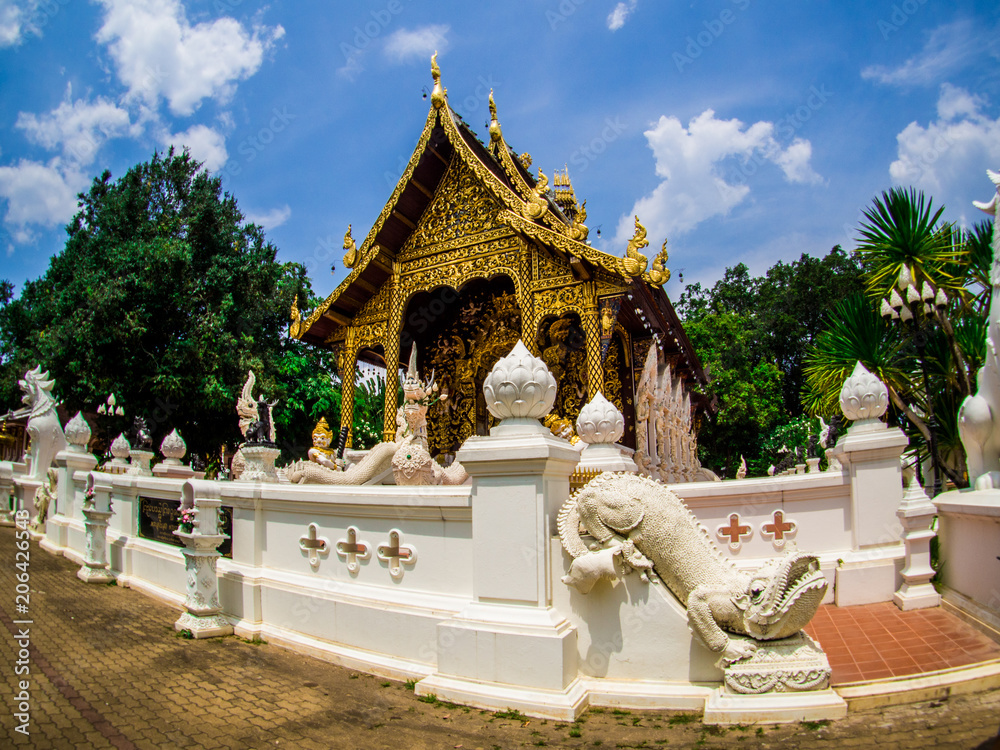 Wat Pa Dara Pirom Lanna architecture, Chiang Mai Thailand
