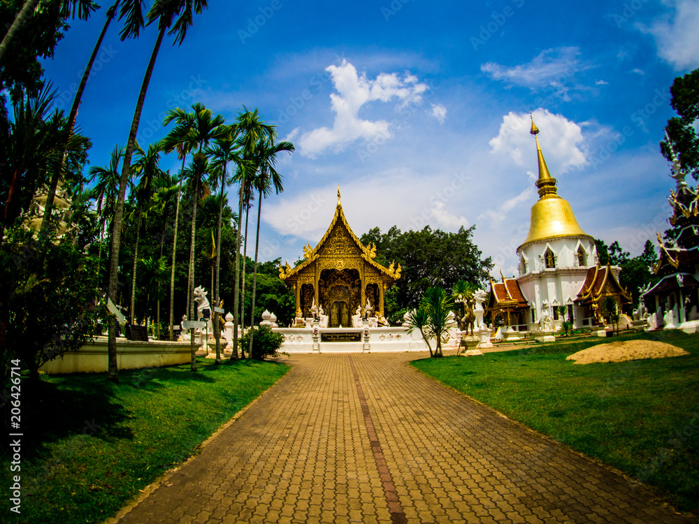 Wat Pa Dara Pirom Lanna architecture, Chiang Mai Thailand