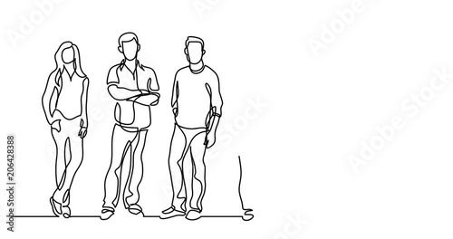 Wallpaper Mural Self drawing animation of continuous line drawing of diverse group of standing people Torontodigital.ca