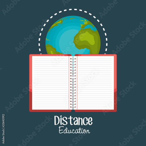 on line education with world planet vector illustration design