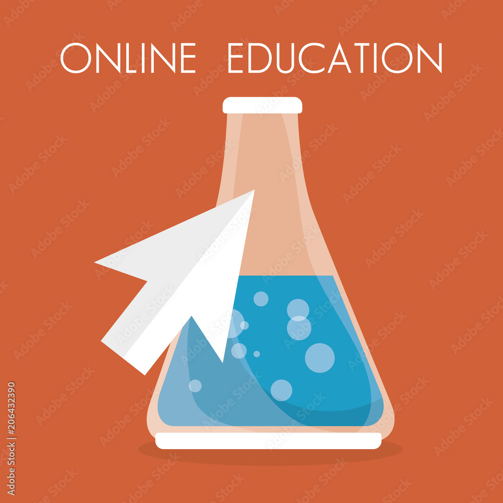 on line education with tube test vector illustration design on line education with tube test vector illustration design