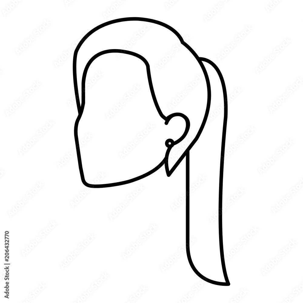 Obraz premium beautiful woman head avatar character vector illustration design