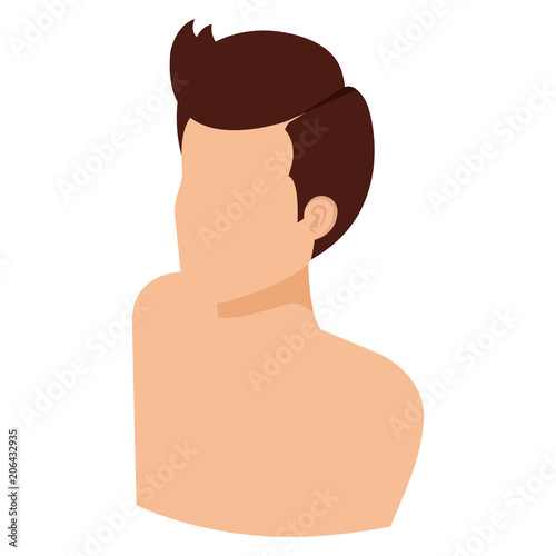 young man shirtless avatar character vector illustration design