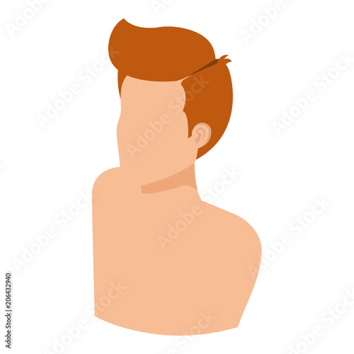 young man shirtless avatar character vector illustration design