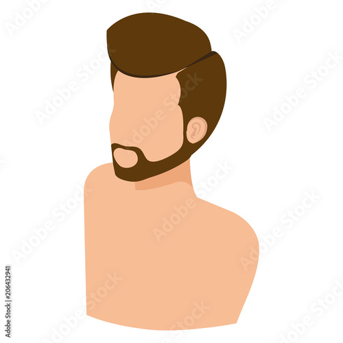 young man shirtless avatar character vector illustration design