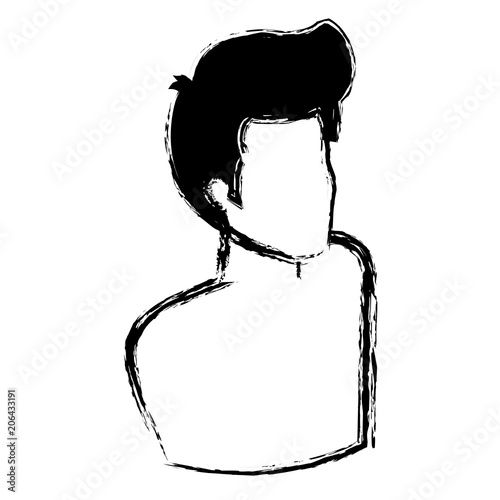 young man shirtless avatar character vector illustration design