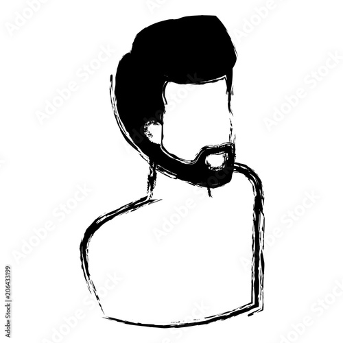 young man shirtless avatar character vector illustration design