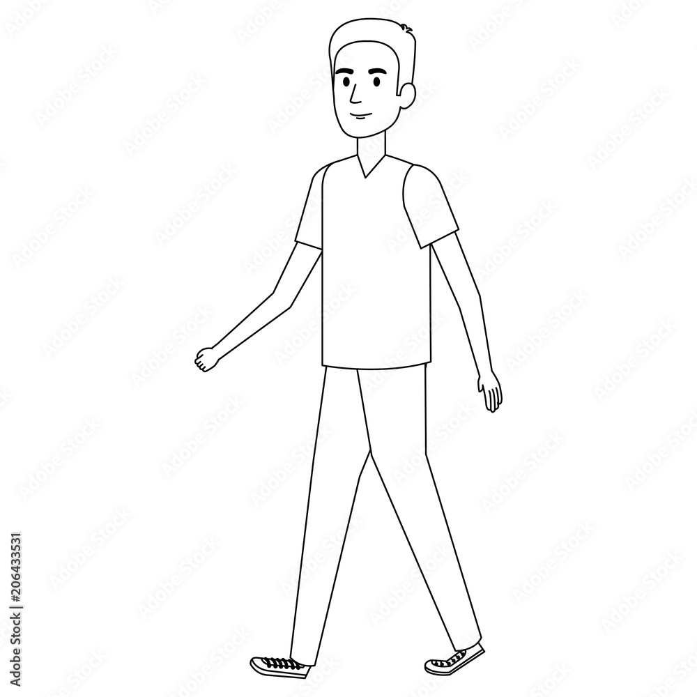 young man avatar character vector illustration design