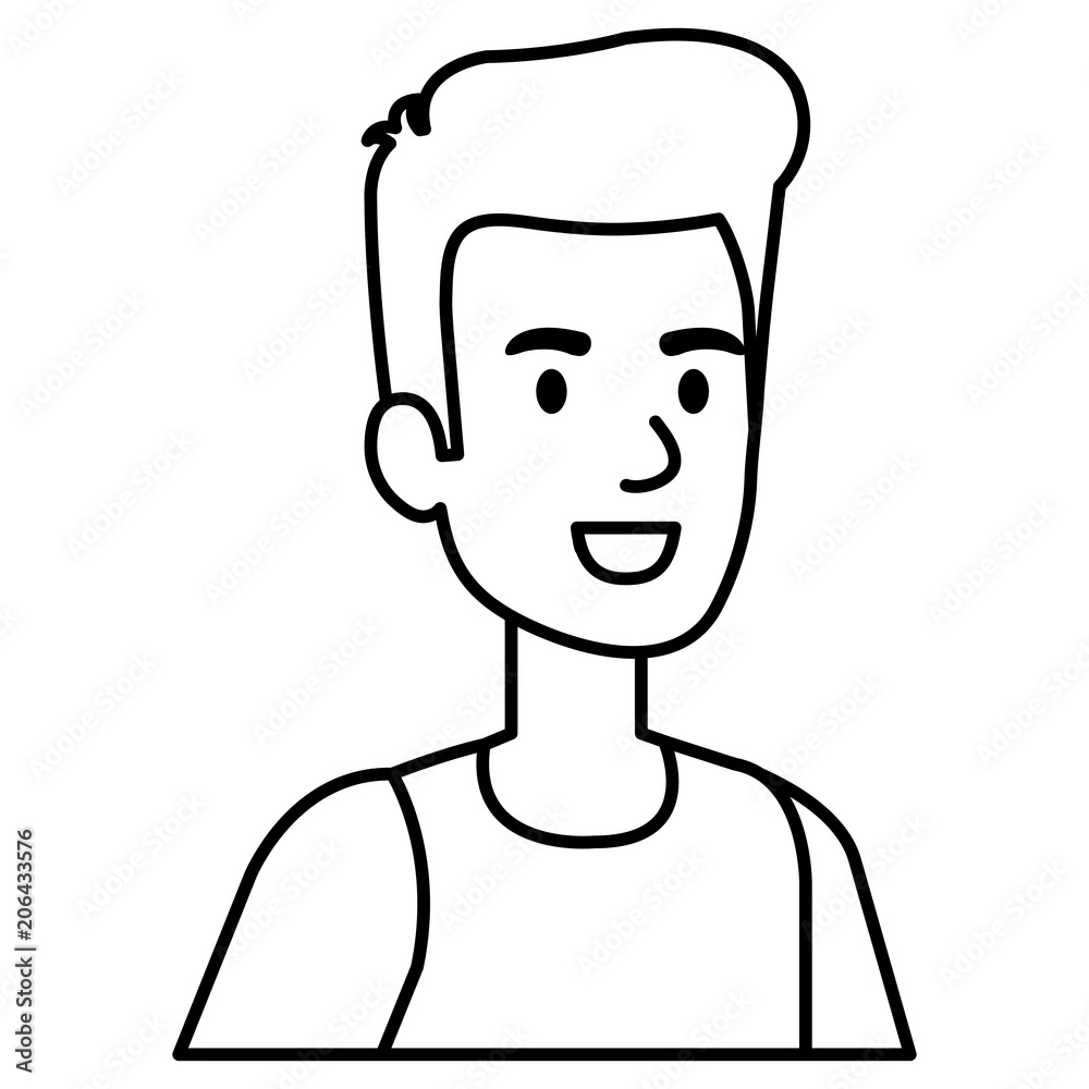 young man avatar character vector illustration design