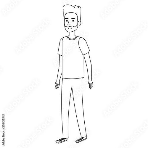 young man avatar character vector illustration design