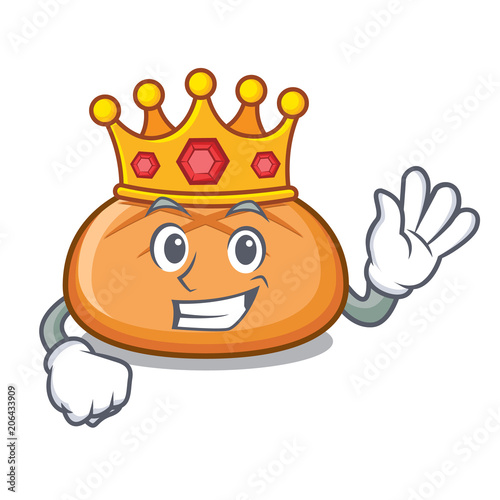 King hamburger bun mascot cartoon