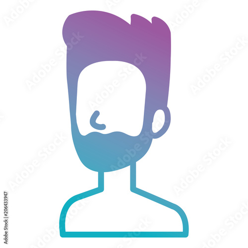 young man shirtless avatar character vector illustration design