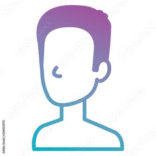 young man shirtless avatar character vector illustration design