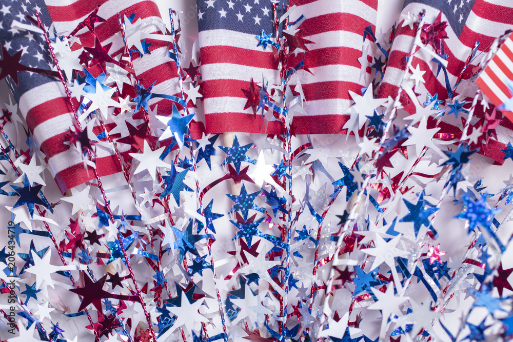 American flag decorations for the celebration of the fourth of July Independence Day American flag decorations for the celebration of the fourth of July Independence Day