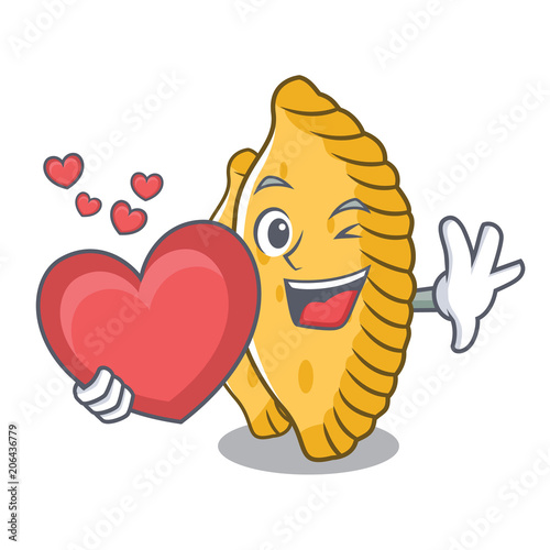 With heart pastel mascot cartoon style