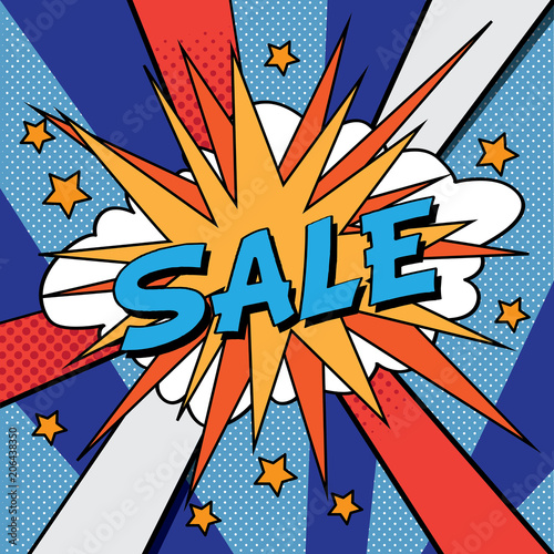 Sale pop art banner