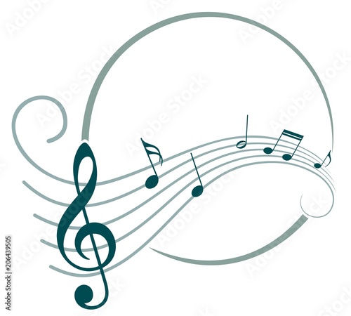 Frame with music notes. 