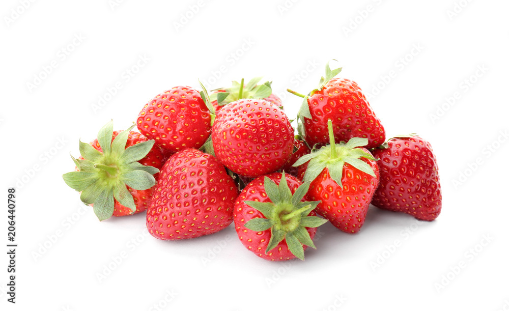 Delicious ripe strawberries on white background Delicious ripe strawberries on white background