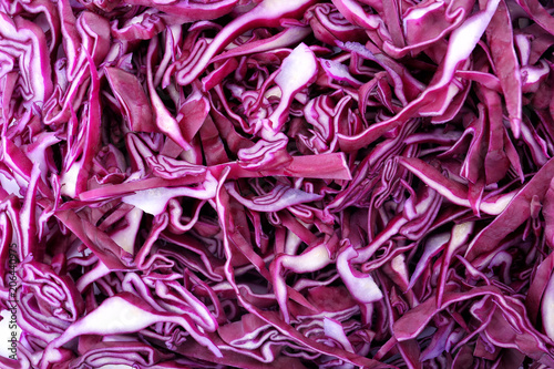 Texture of chopped red cabbage as background