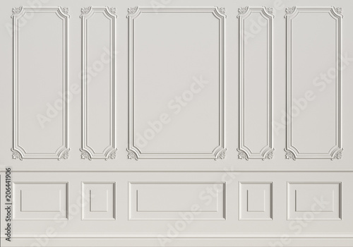 Leinwand Poster Classic interior wall with mouldings