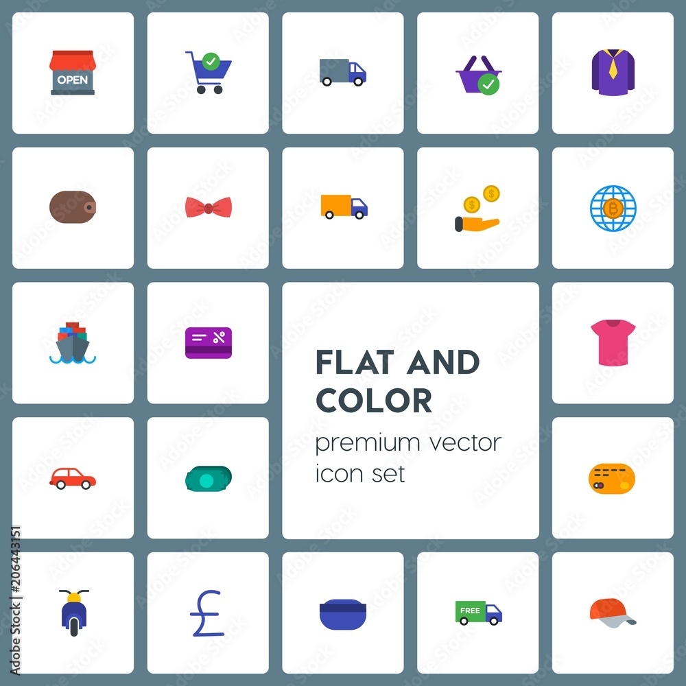 Modern Simple Set of transports, clothes, money, shopping Vector flat Icons. Contains such Icons as  hat,  fashion,  payment, motorbike,  car and more on grey background. Fully Editable. Pixel Perfect