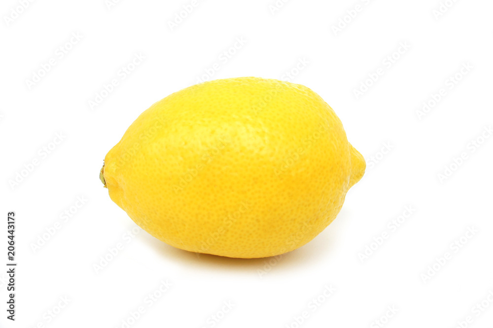 Lemon on white background with shadow. Side view. Close up. Lemon on white background with shadow. Side view. Close up.