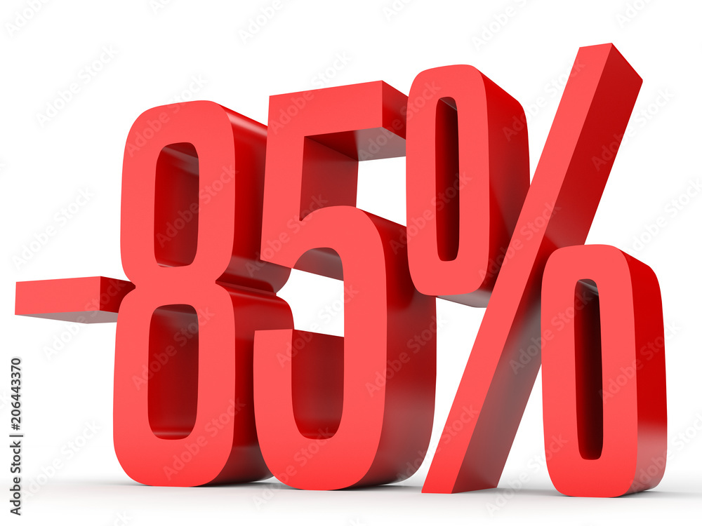 Minus eighty five percent. Discount 85 %. Minus eighty five percent. Discount 85 %.