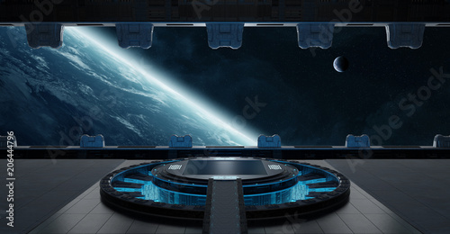 Fototapeta Naklejka Na Ścianę i Meble -  Landing strip spaceship interior 3D rendering elements of this image furnished by NASA