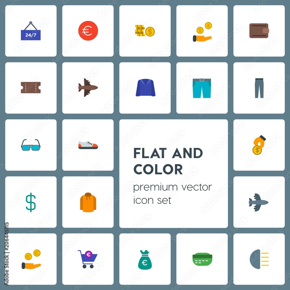 Modern Simple Set of transports, clothes, money, shopping Vector flat Icons. Contains such Icons as  holiday,  debit,  pay,  business,  shine and more on grey background. Fully Editable. Pixel Perfect
