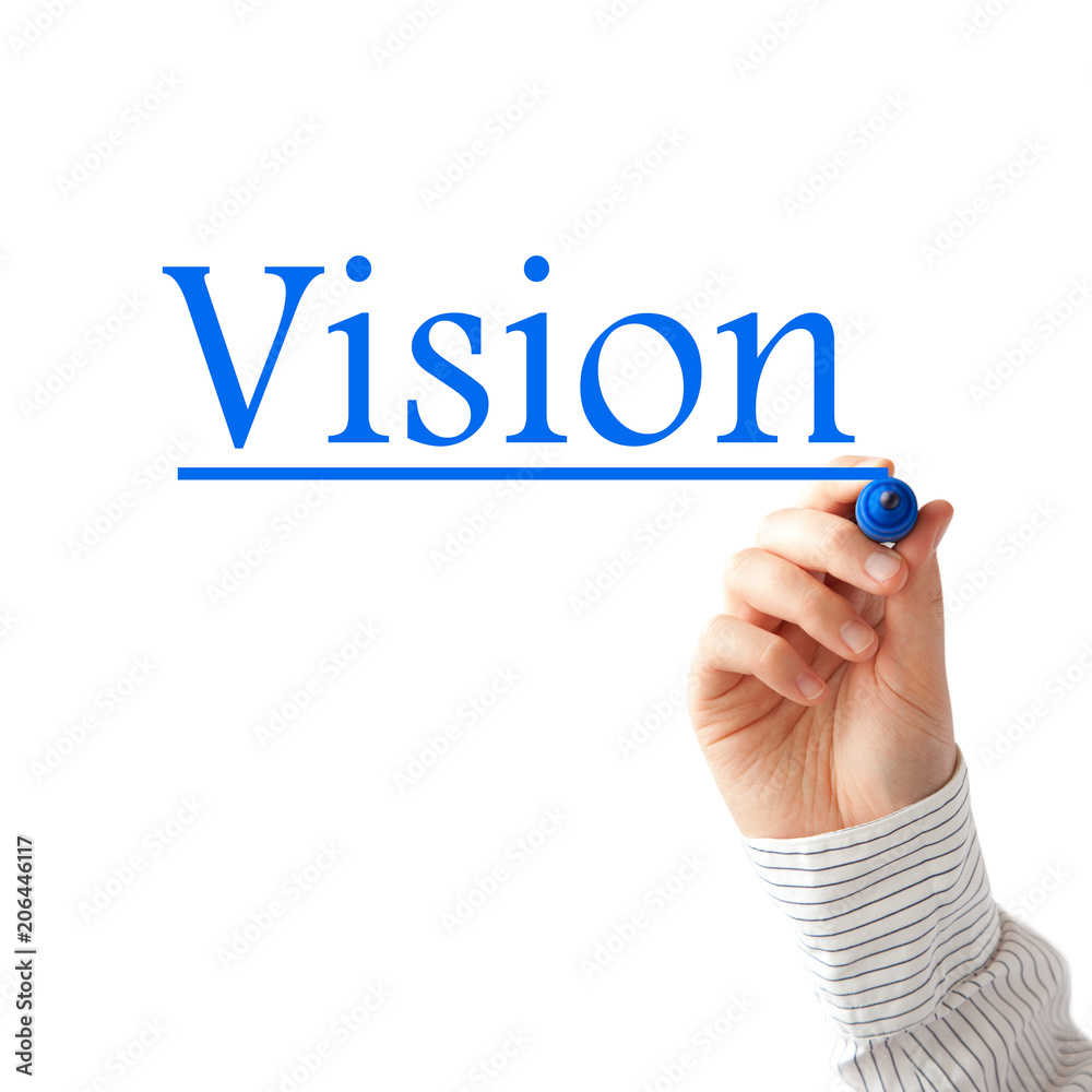 Hand writing Vision word Hand writing Vision word