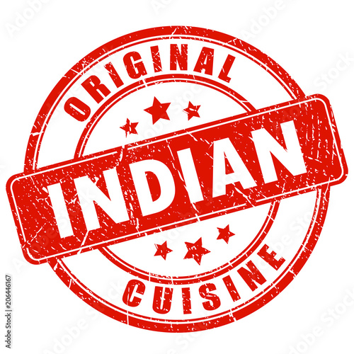 Indian cuisine vector stamp