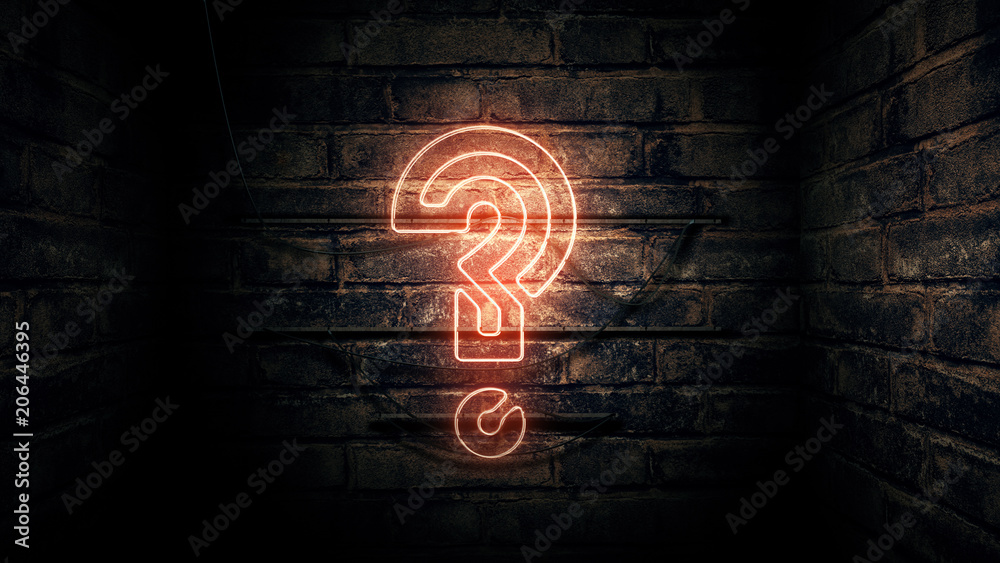 Question mark neon sign Stock Photo | Adobe Stock