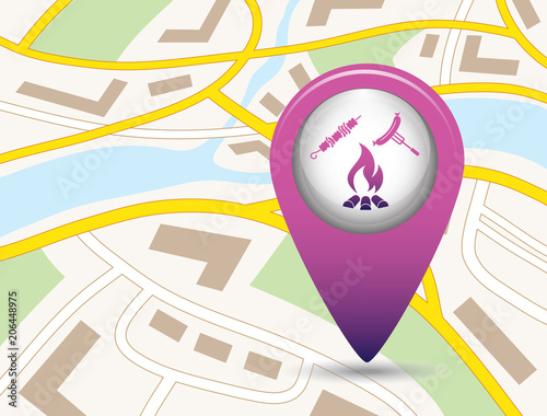 Grilled kebab and sausage icon