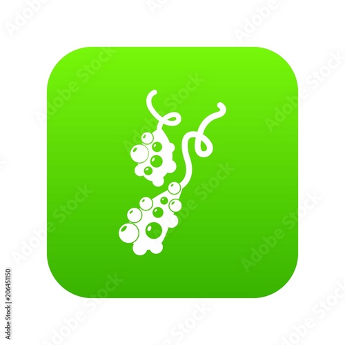 Micro vibrio icon green vector isolated on white background