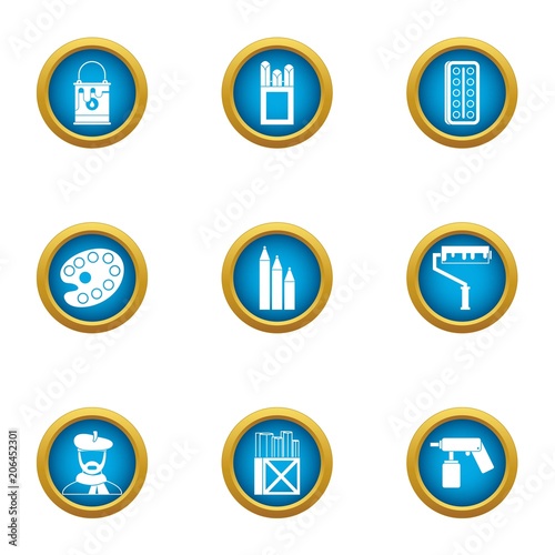 Applied art icons set. Flat set of 9 applied art vector icons for web isolated on white background