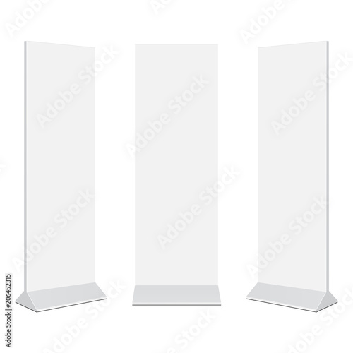 Fototapeta Set of outdoor advertising stand banners mockups isolated on white background