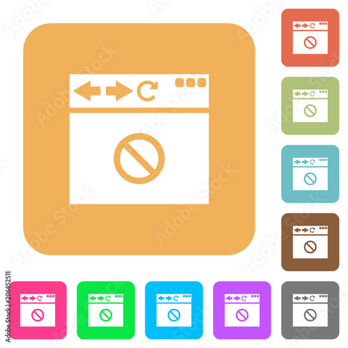 Browser disabled rounded square flat icons