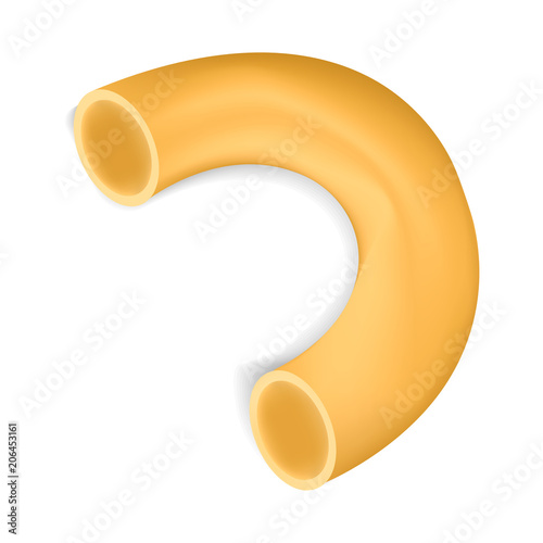 Pipe rigate pasta mockup. Realistic illustration of pipe rigate pasta vector mockup for web design isolated on white background