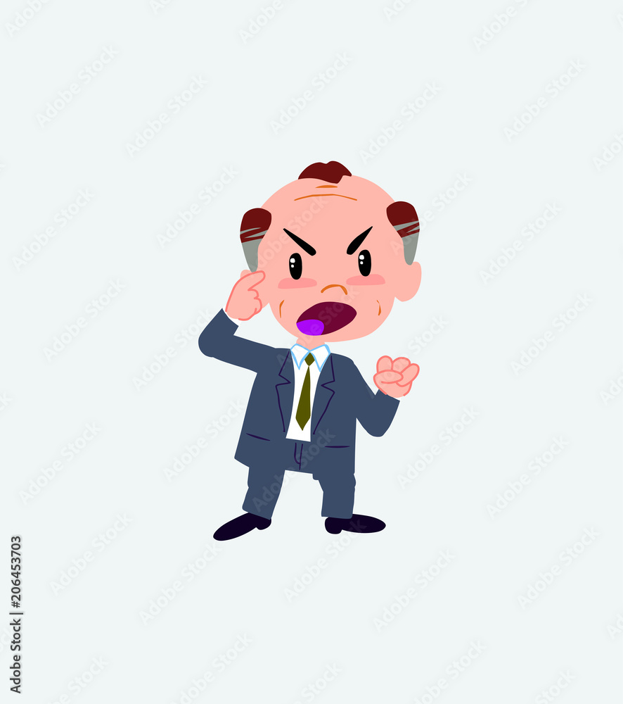 Old businessman screams angry in aggressive attitude. Old businessman screams angry in aggressive attitude.