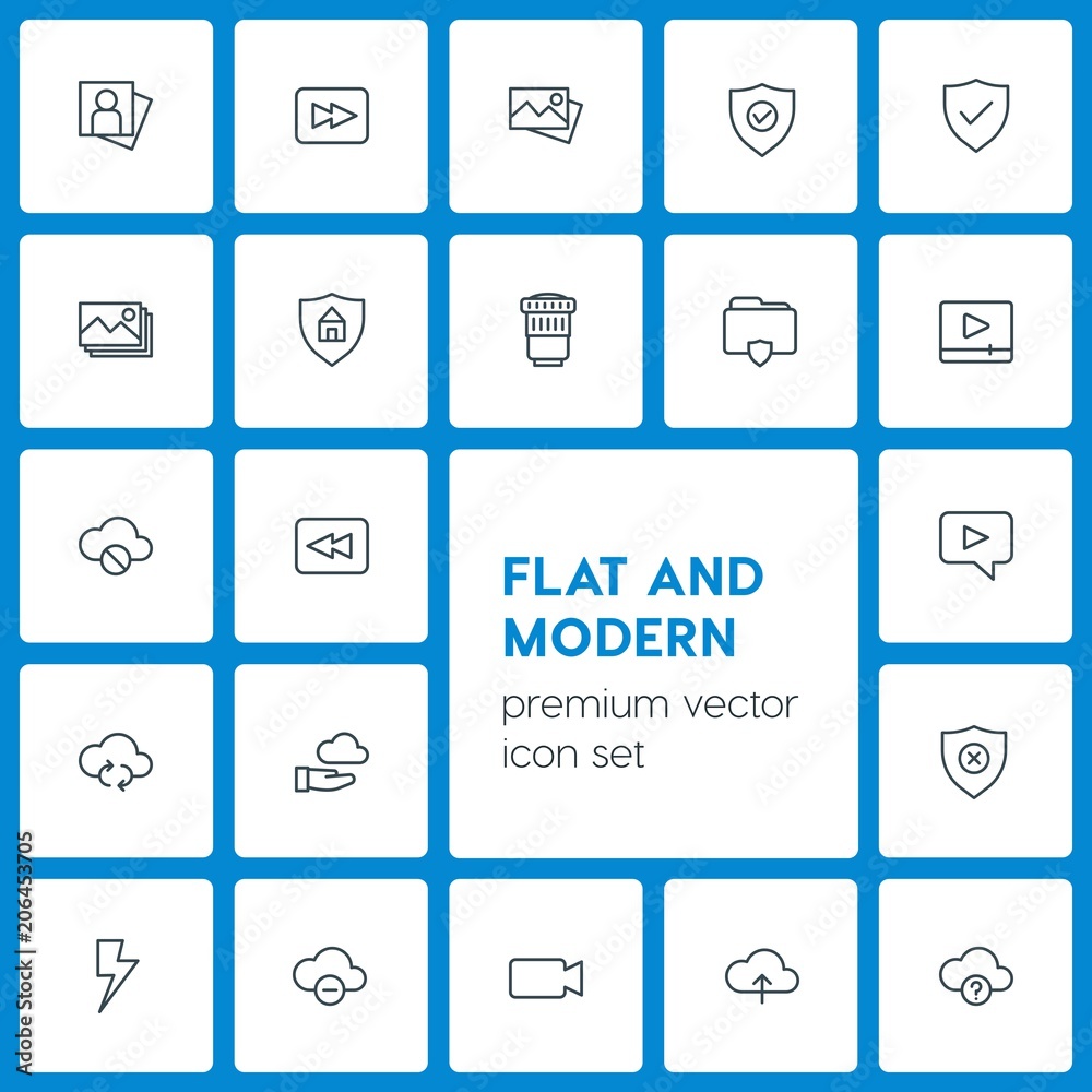 Modern Simple Set of cloud and networking, security, video, photos Vector outline Icons. Contains such Icons as security, information, sky and more on dark background. Fully Editable. Pixel Perfect Modern Simple Set of cloud and networking, security, video, photos Vector outline Icons. Contains such Icons as security, information, sky and more on dark background. Fully Editable. Pixel Perfect