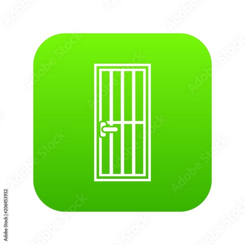 Steel door icon digital green for any design isolated on white vector illustration