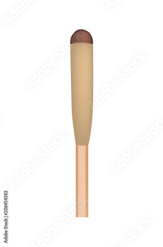 Wood match stick mockup. Realistic illustration of wood match stick vector mockup for web design isolated on white background