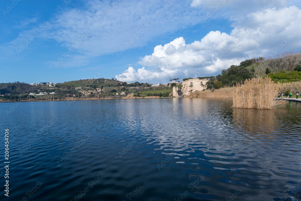 Temple of Apollo on Averno Lake, Phlegraean Fields (Campi Flegrei), Italy