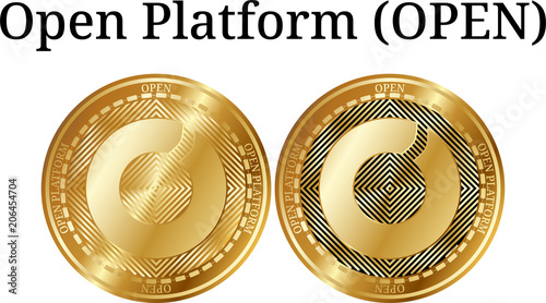 Set of physical golden coin Open Platform (OPEN)