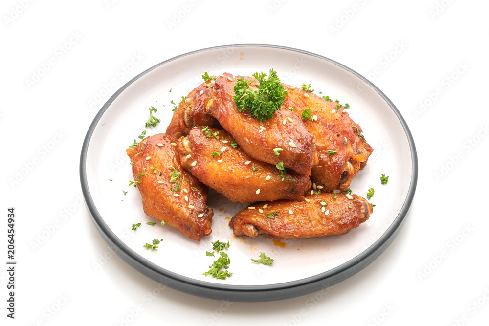 barbecue chicken wings with white sesame barbecue chicken wings with white sesame